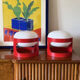 Joe Colombo, space age set of 2 mod. KD27 table lamps, Kartell Italy 1970s