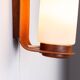 Cilindrical opal glass and bent wood wall lamp