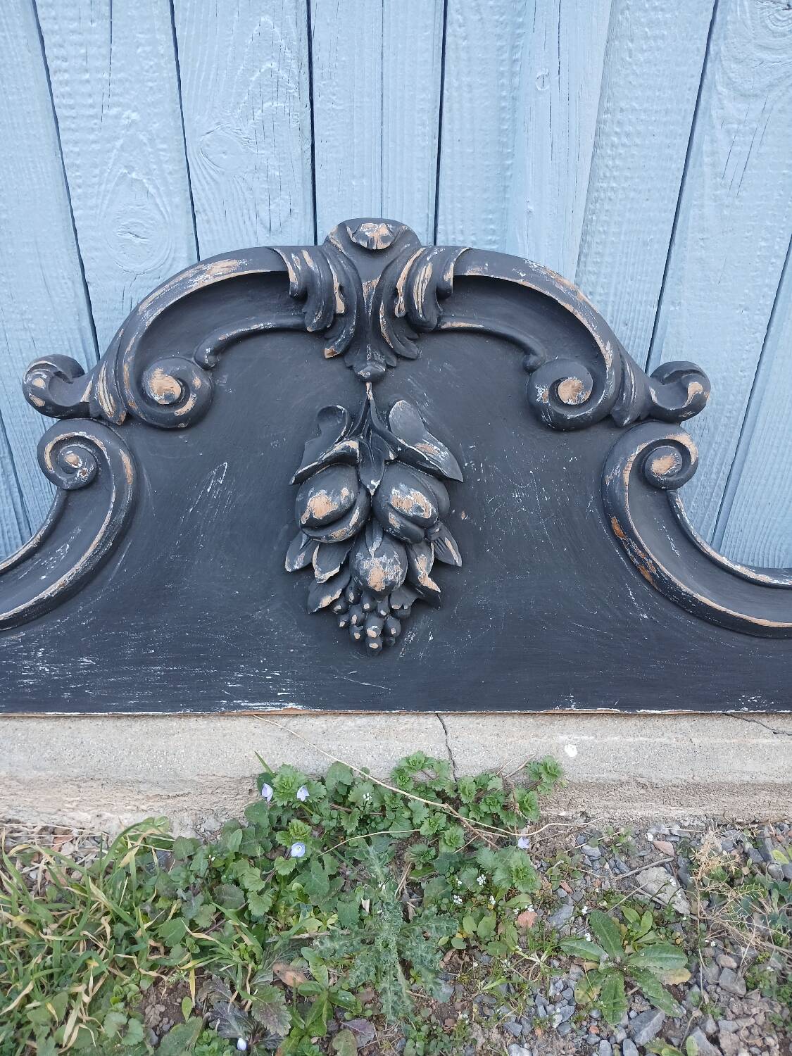 Antique carved wooden pediment