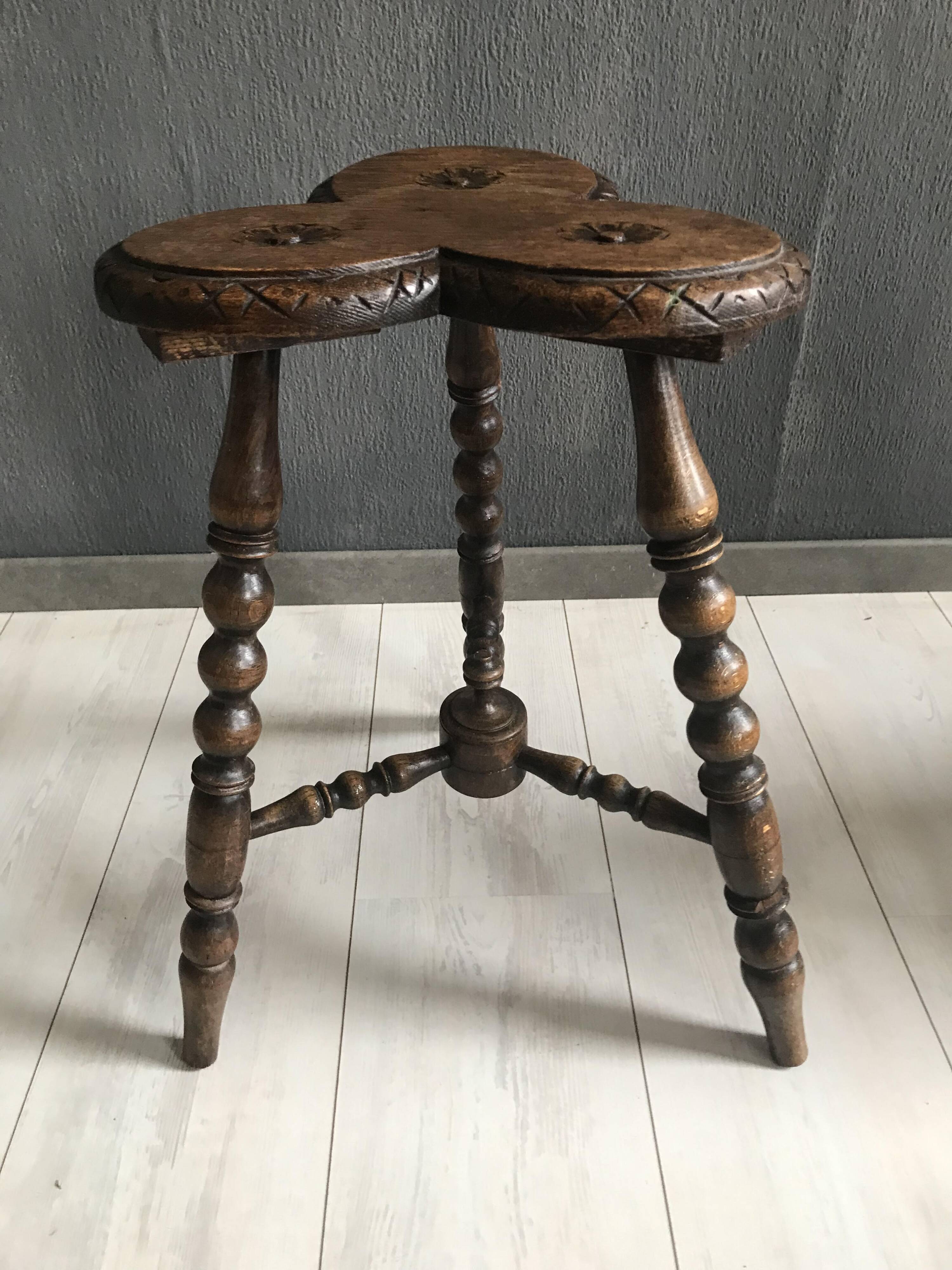 Antique Bobbin Sidetable Plantable 19th Century