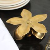 Golden brass candle holder