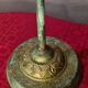 brass lamp with pretty antique patina and opaque green tulip, 58x25