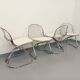 Set of 4 vintage Italian Gastone Rinaldi style chairs in chrome metal