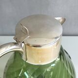 Crystal Glass Decanter, “Kalte Ente”, Vintage Silver-Plated Pitcher