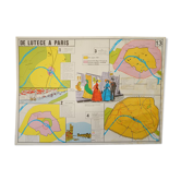 Affiche scolaire Paris à travers les siecles recto, Art roman et gothique en verso