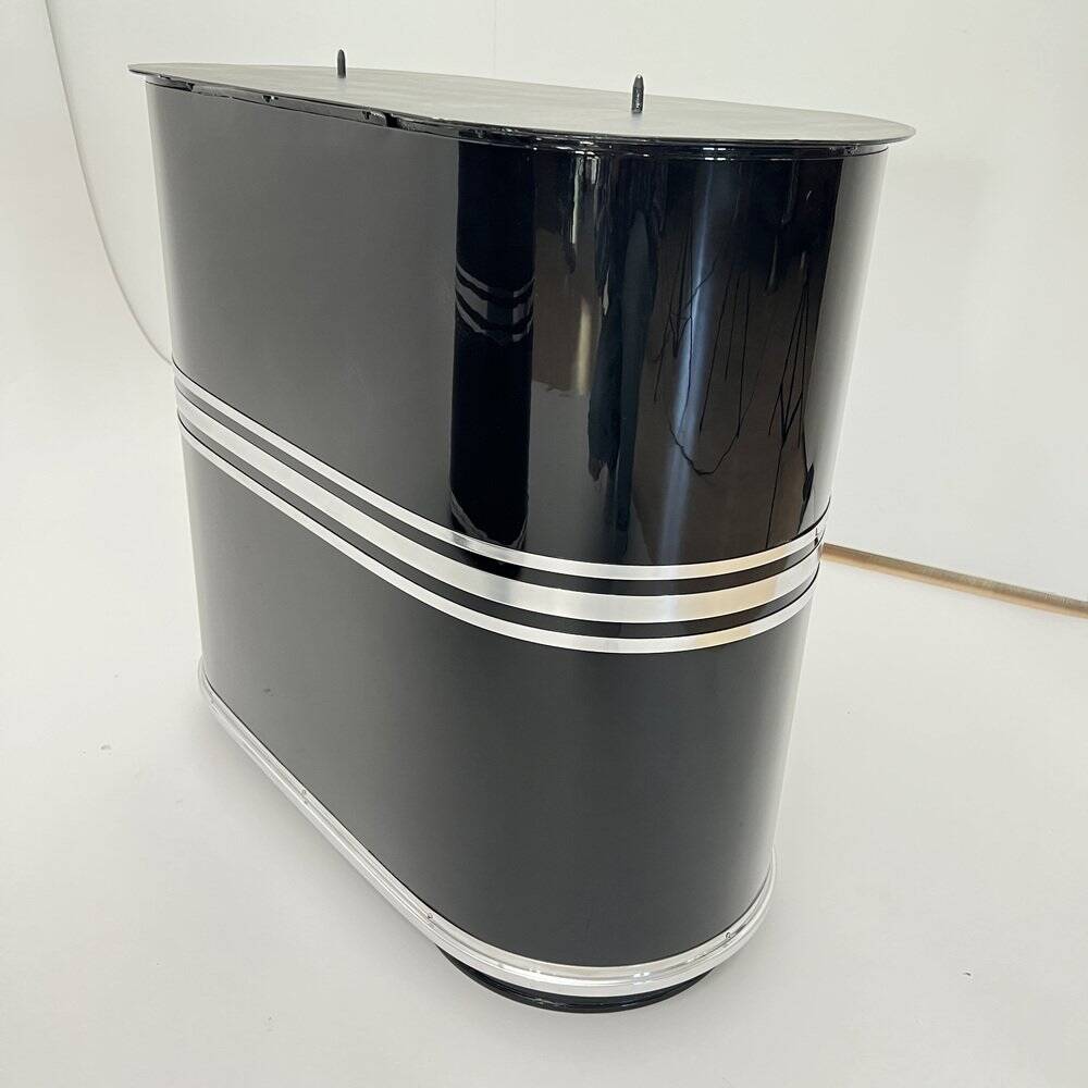 New York Desk in Black Lacquered Metal & Linoleum from Mauser, Germany, 1950