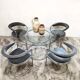 Modern vintage chrome tubular dining chairs & table