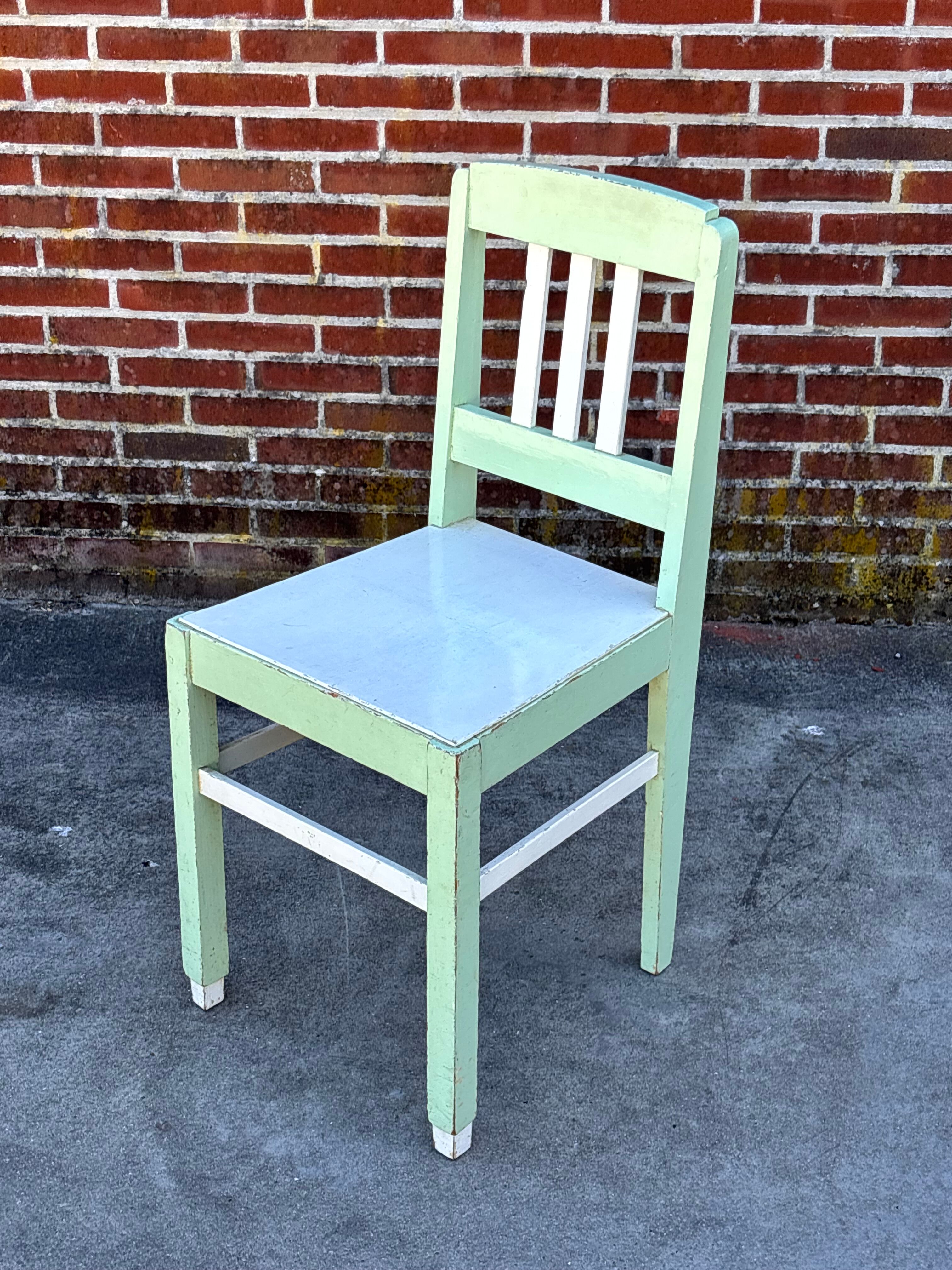 Chaise Art Déco vintage, style de design minimaliste, bois "de stijl"