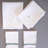 4 old tea towels