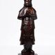 Asian statuette, popular art in carved monoxyle wood, vintage 1930-1960.
