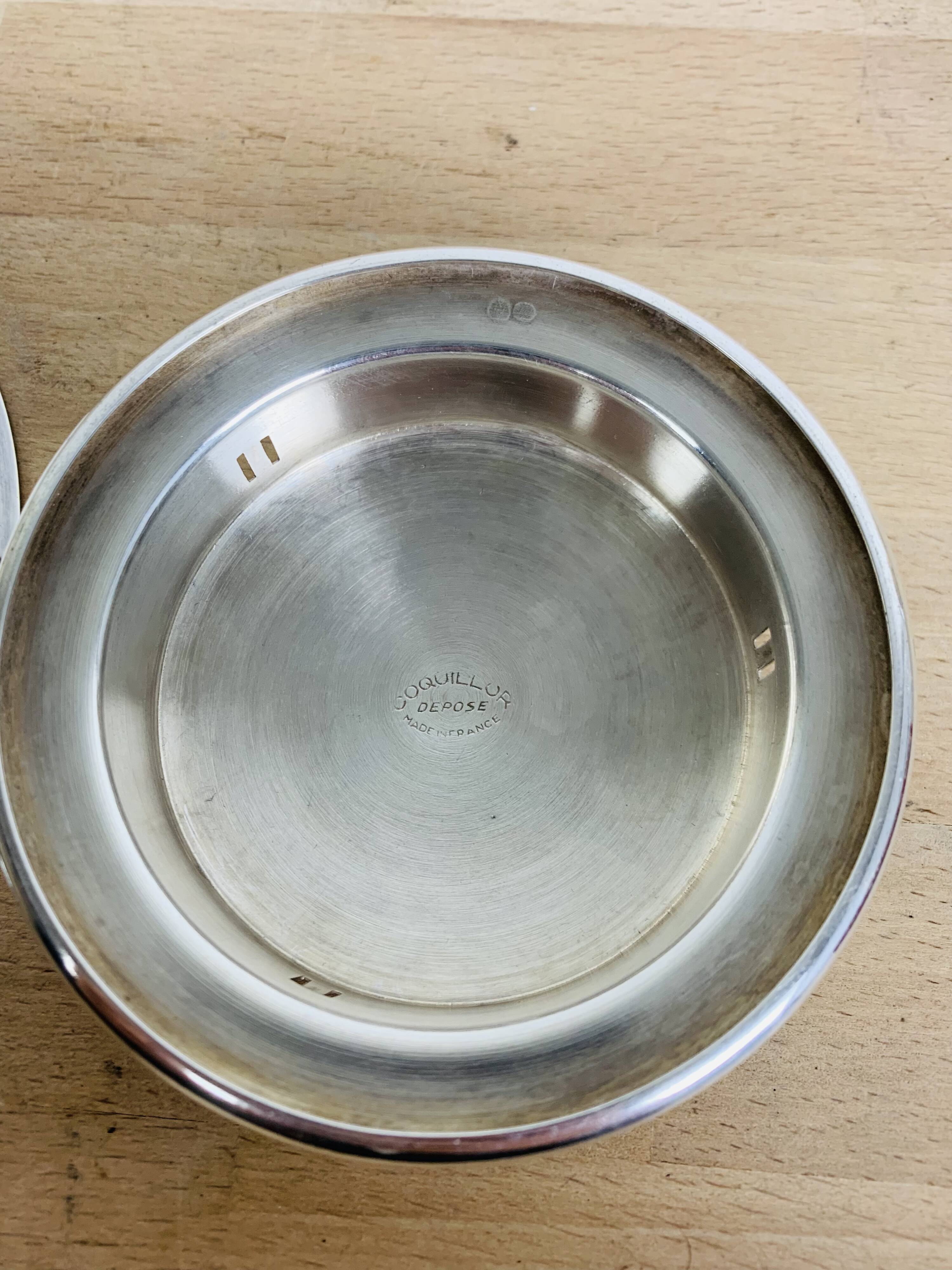 Coquillor silver metal butter dish