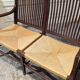 English mahogany straw bench