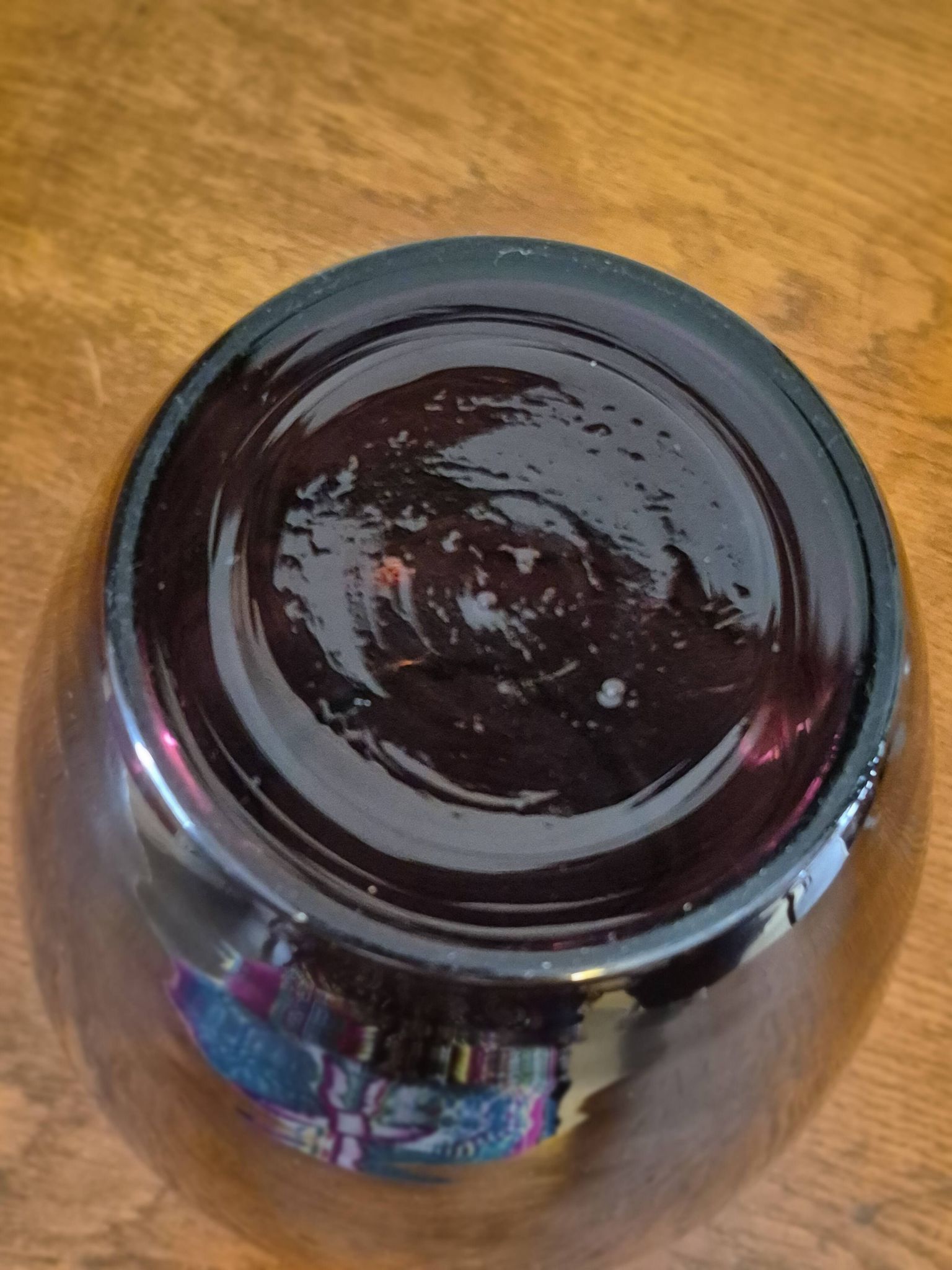 Vintage violet Boom round vase from Antwerp