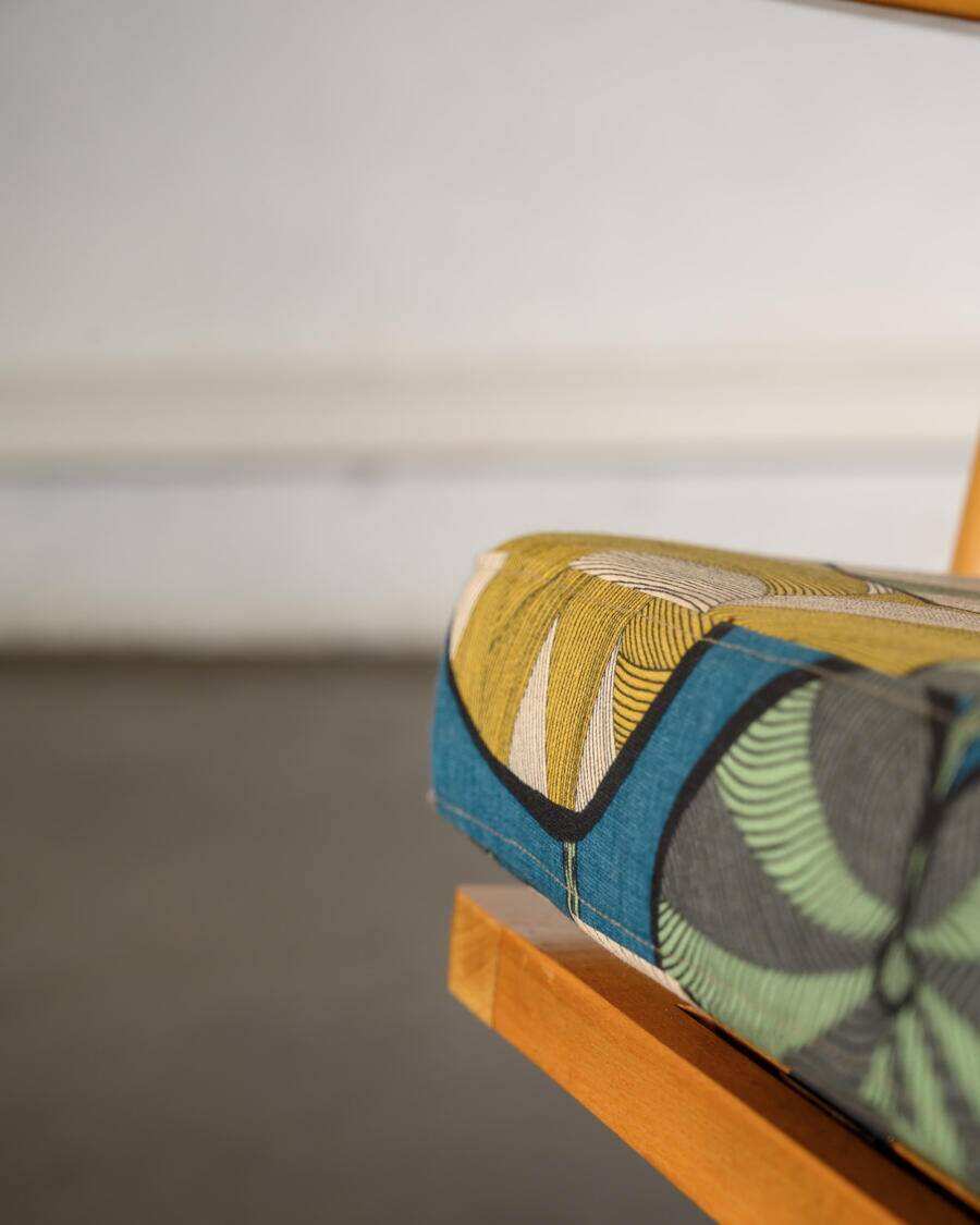 Boomerang armchair Thévenon fabric