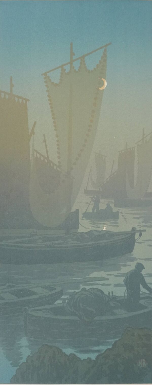 Henri RIVIERE : Bretagne, Premier Quartier, Lithographie originale signée