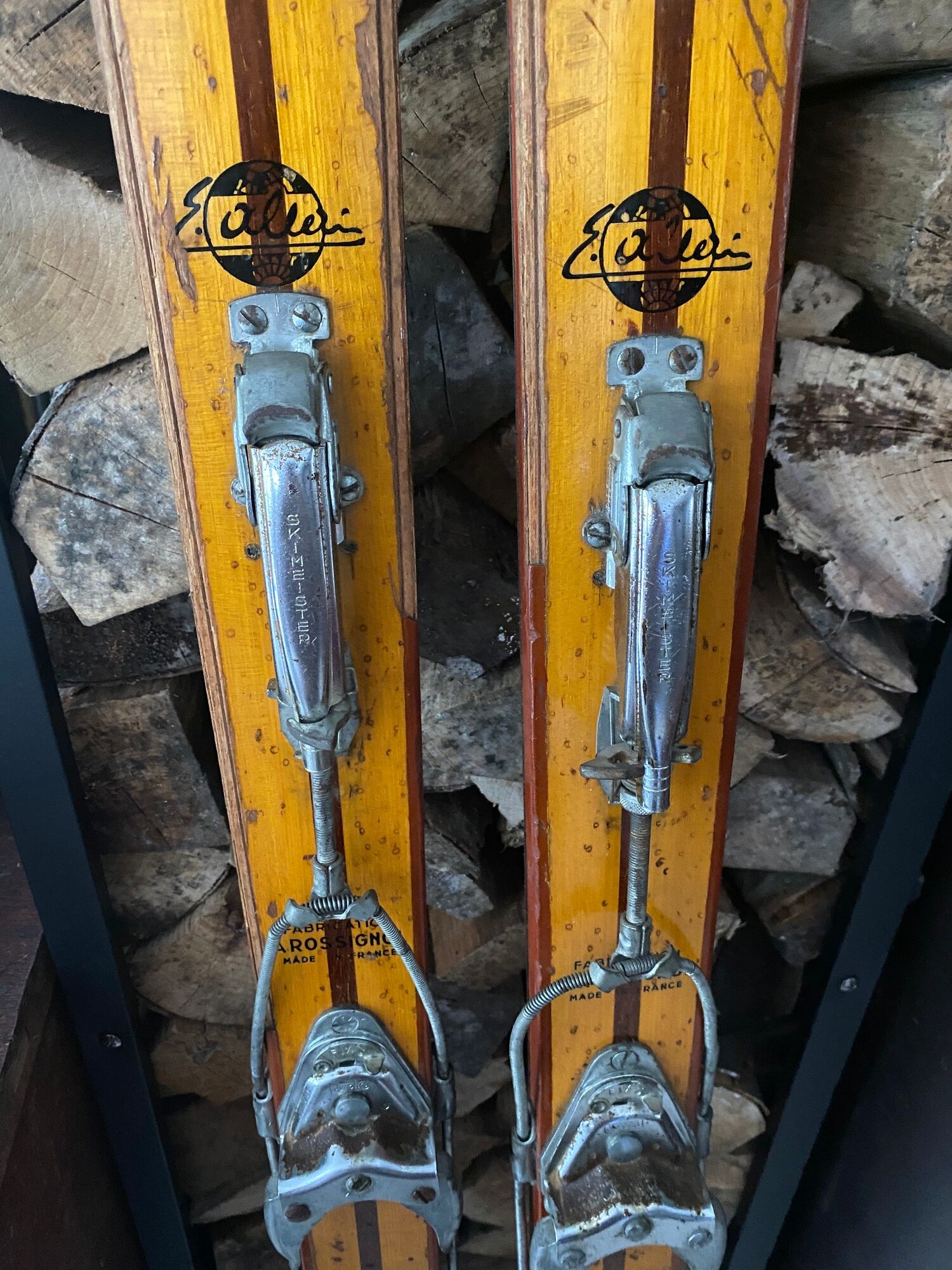 Paire de ski Rossignol Hickory vintage en bois