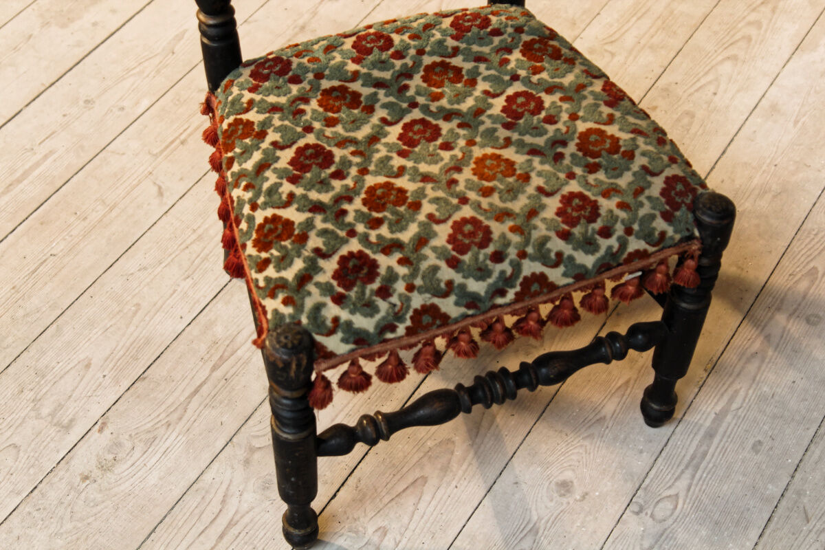 Napoleon III child chair, blackened wood,