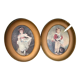 Lot de 2 tableaux ovales
