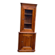 Vitrine d'angle 2 corps encoignure Louis Philippe en bois massif du 19ème