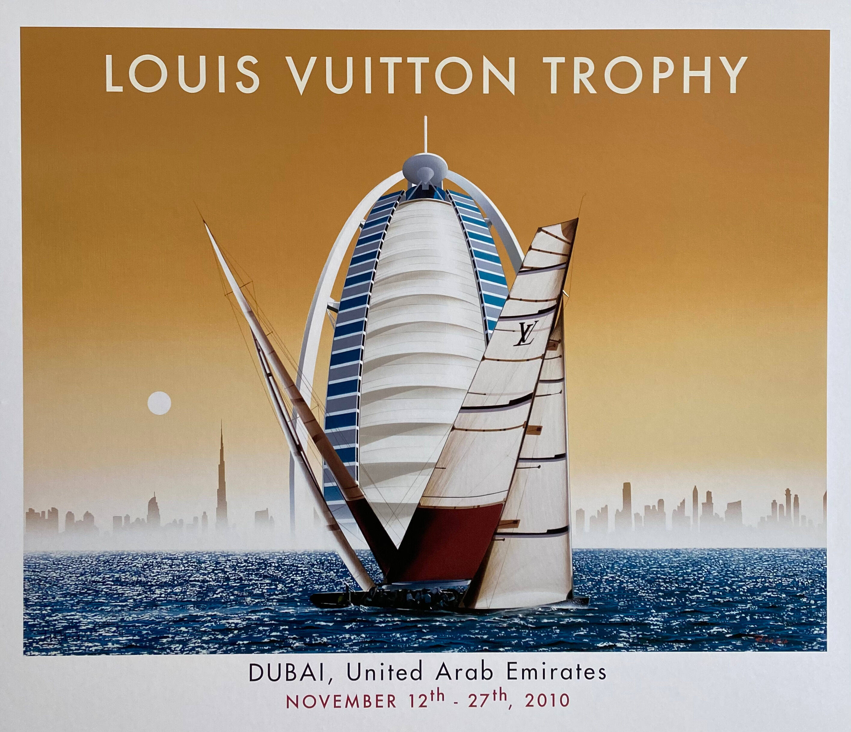 Poster Razzia Dubai - Louis Vuitton trophy 2010- signed by the artist - on linen