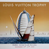 Affiche Razzia Dubai Louis Vuitton trophy  2010- signé par l'artiste - on linen