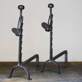 Grilles de cheminée brutalistes, années 1930, ensemble de 2