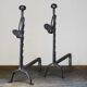 Brutalist fireplace grilles, 1930s, set of 2