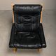 Ingmar Relling Siesta Lounge Chair and Ottoman in naturel Oak and Black Lea