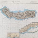 Ancient marine map Sao Miguel Azores