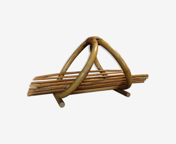 Vintage rattan basket 60s