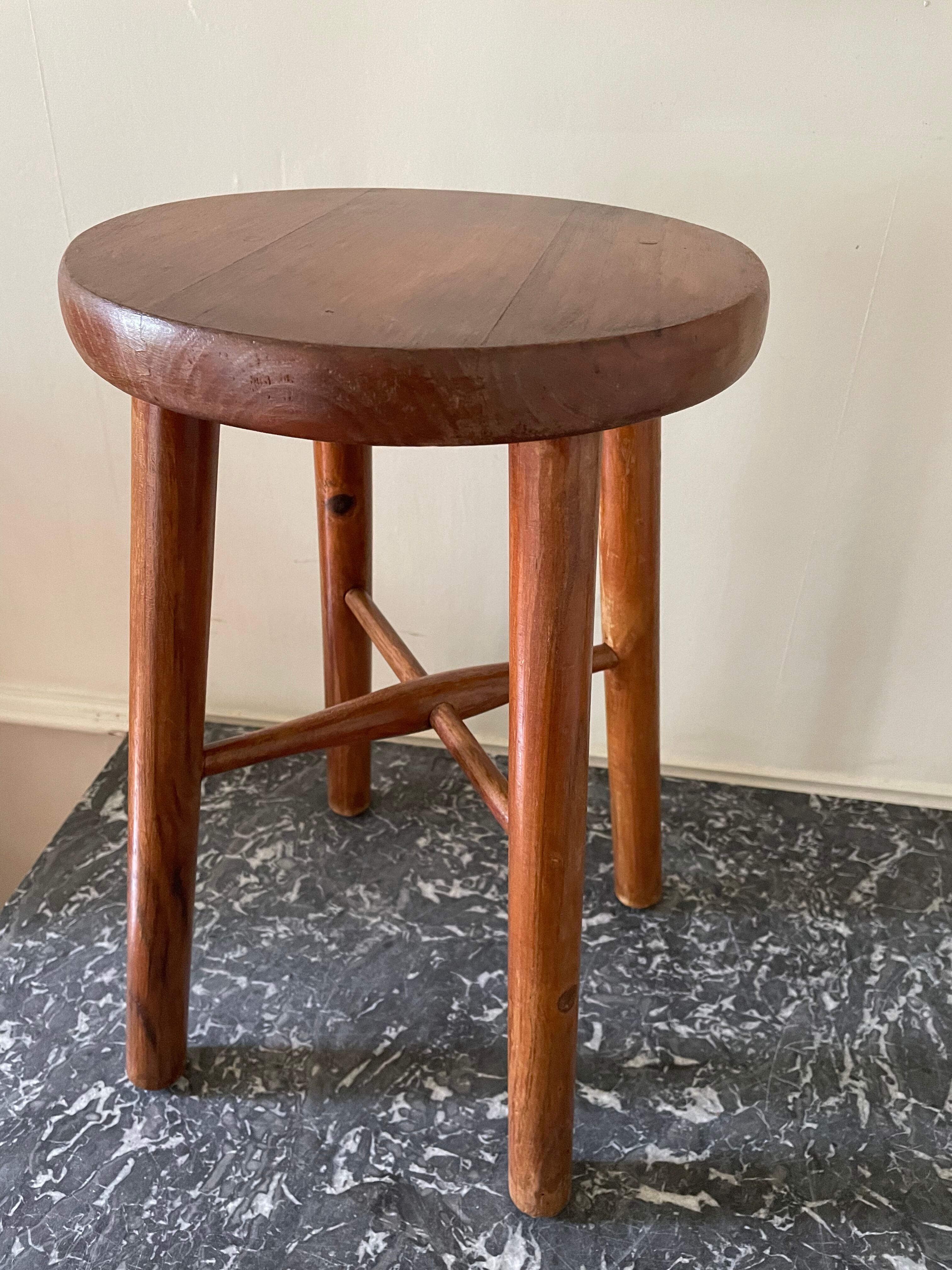 Varnished wooden stool