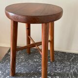 Varnished wooden stool