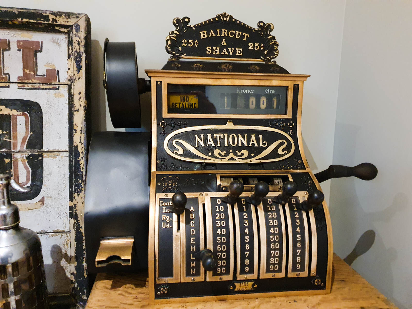 Former National Barber Shop cash register