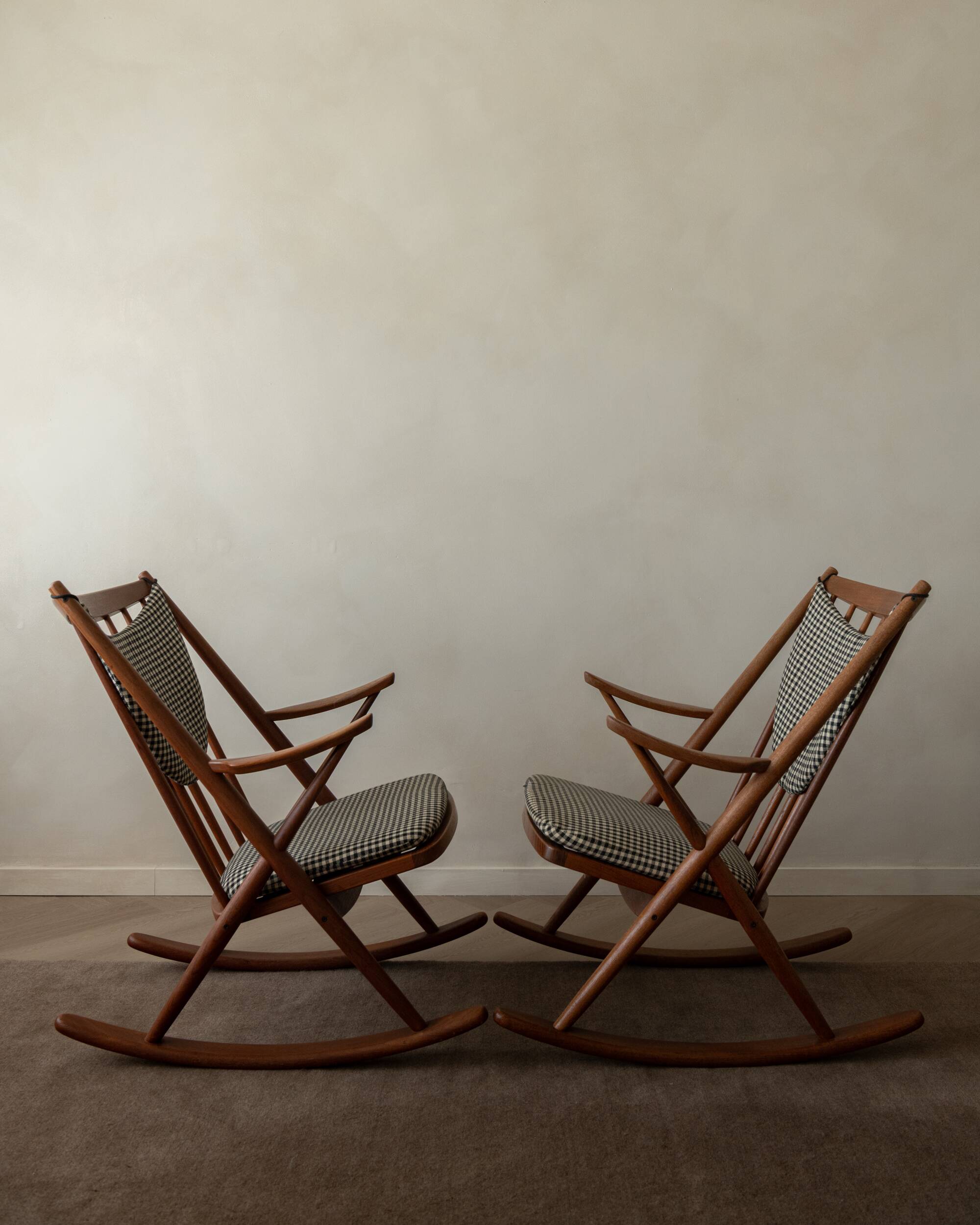 Set of 2 Danish Teak Rocking Chairs Model 182 Frank Reenskaug 1950s