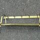 Hollywood Regency wall coat rack, gold brass, hat shelf, 1960s.