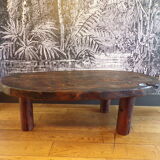 Brutalist coffee table in solid wood