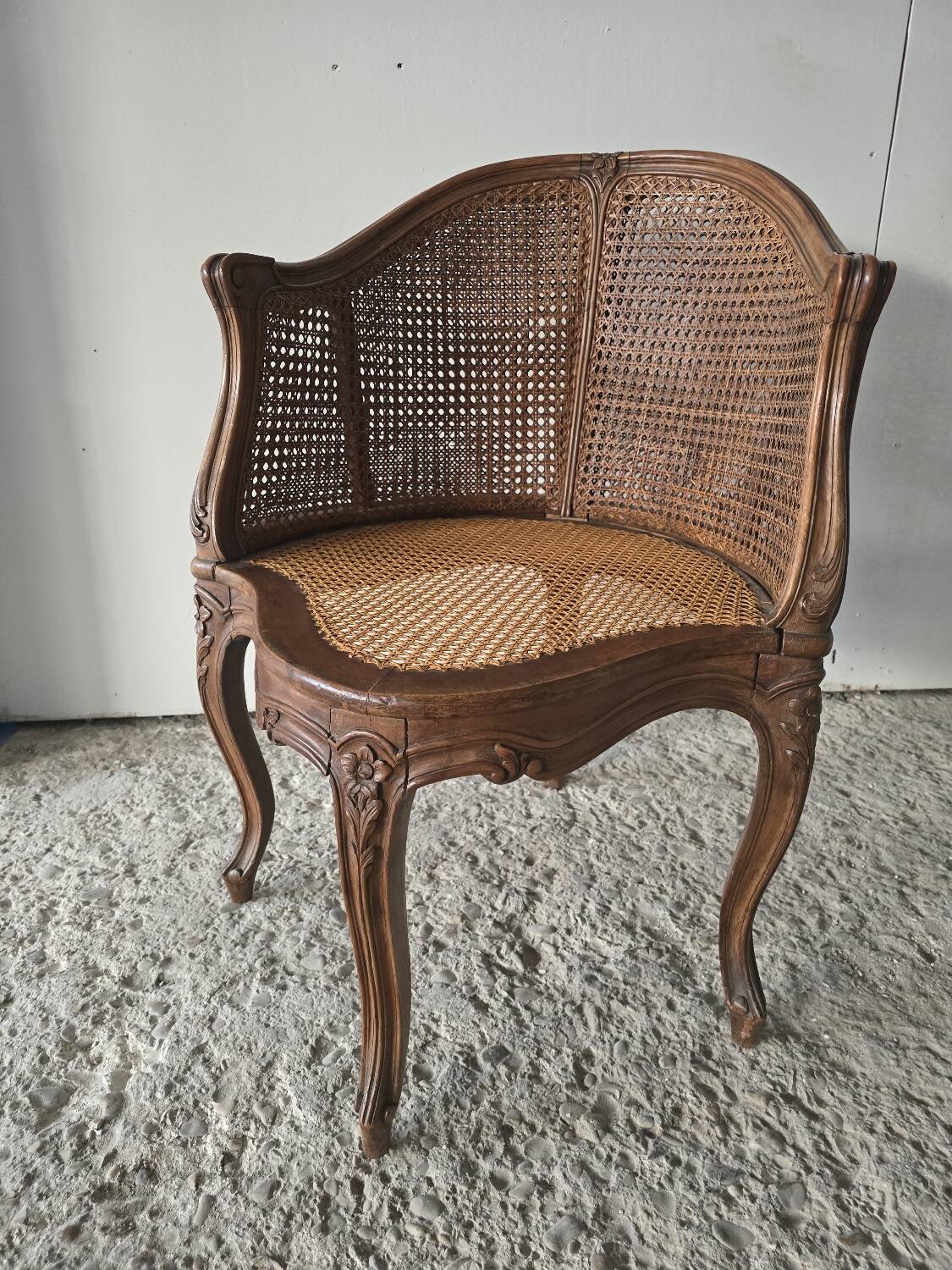 Louis XV caned office chair, 19th century