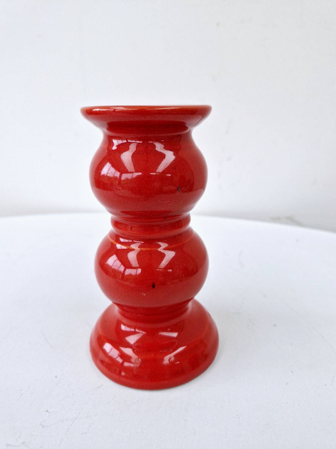 Bougeoir Chandelier Rouge En Céramique Vintage Schramberg Allemagne