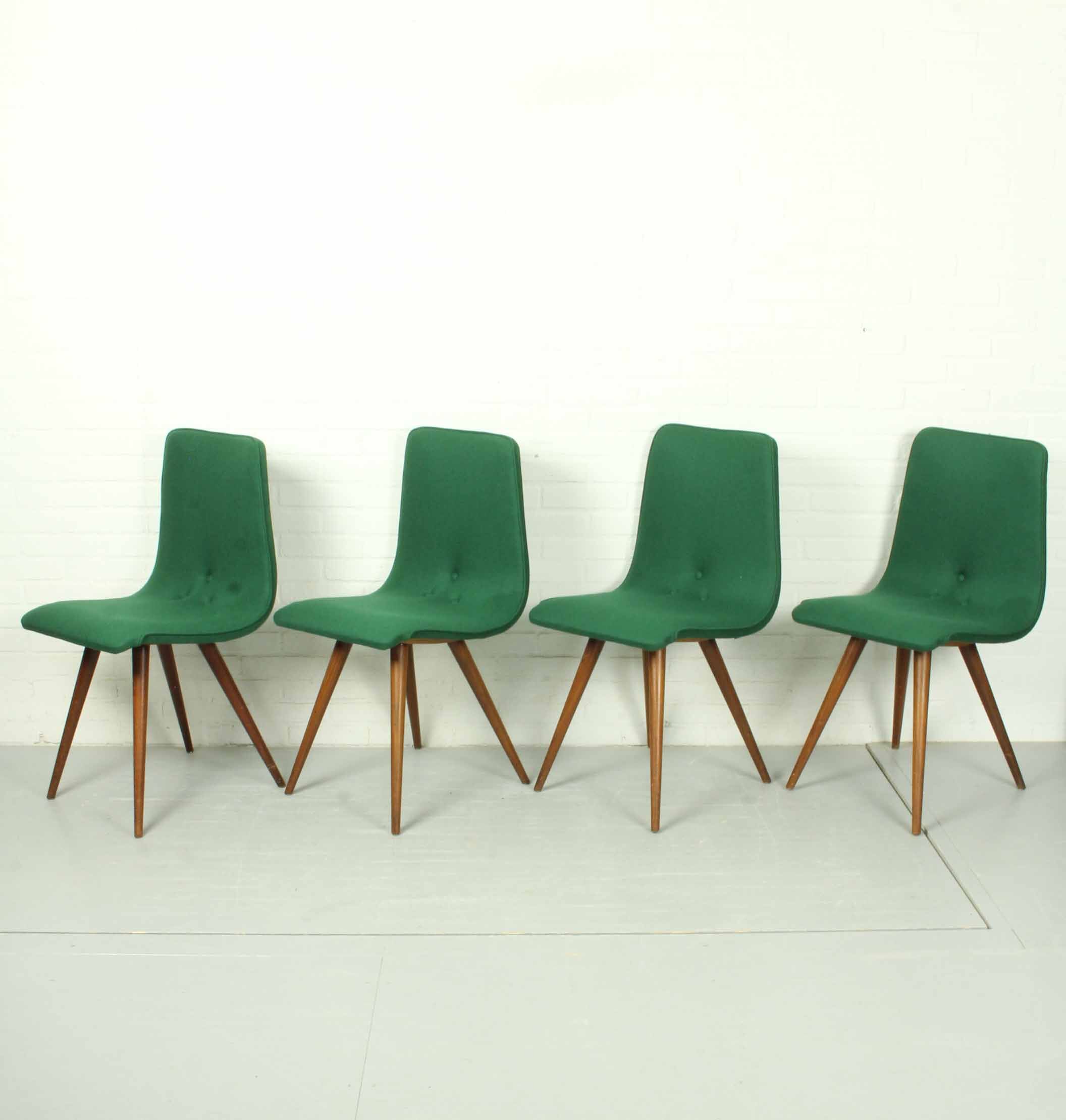 Set of 4 Teak Dining Chairs by van Os, 1950s