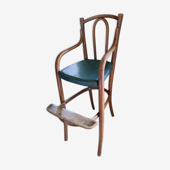 High chair armchair child curved wood
