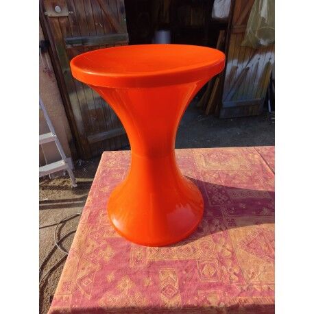 Tabouret Tam Tam vintage plastique orange