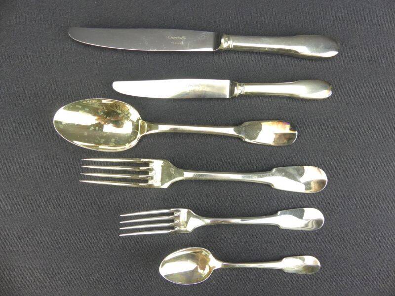 Christofle, Cluny, 6 sets of 6 cutlery.