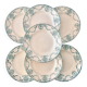 Assiettes plates XIXe Longwy terre de fer "Pierrefonds"