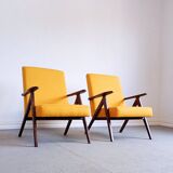 Mid Century Easy Chair Model B 310 Var in Yellow Tweed