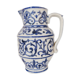 Blue and white pitcher