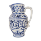 Blue and white pitcher