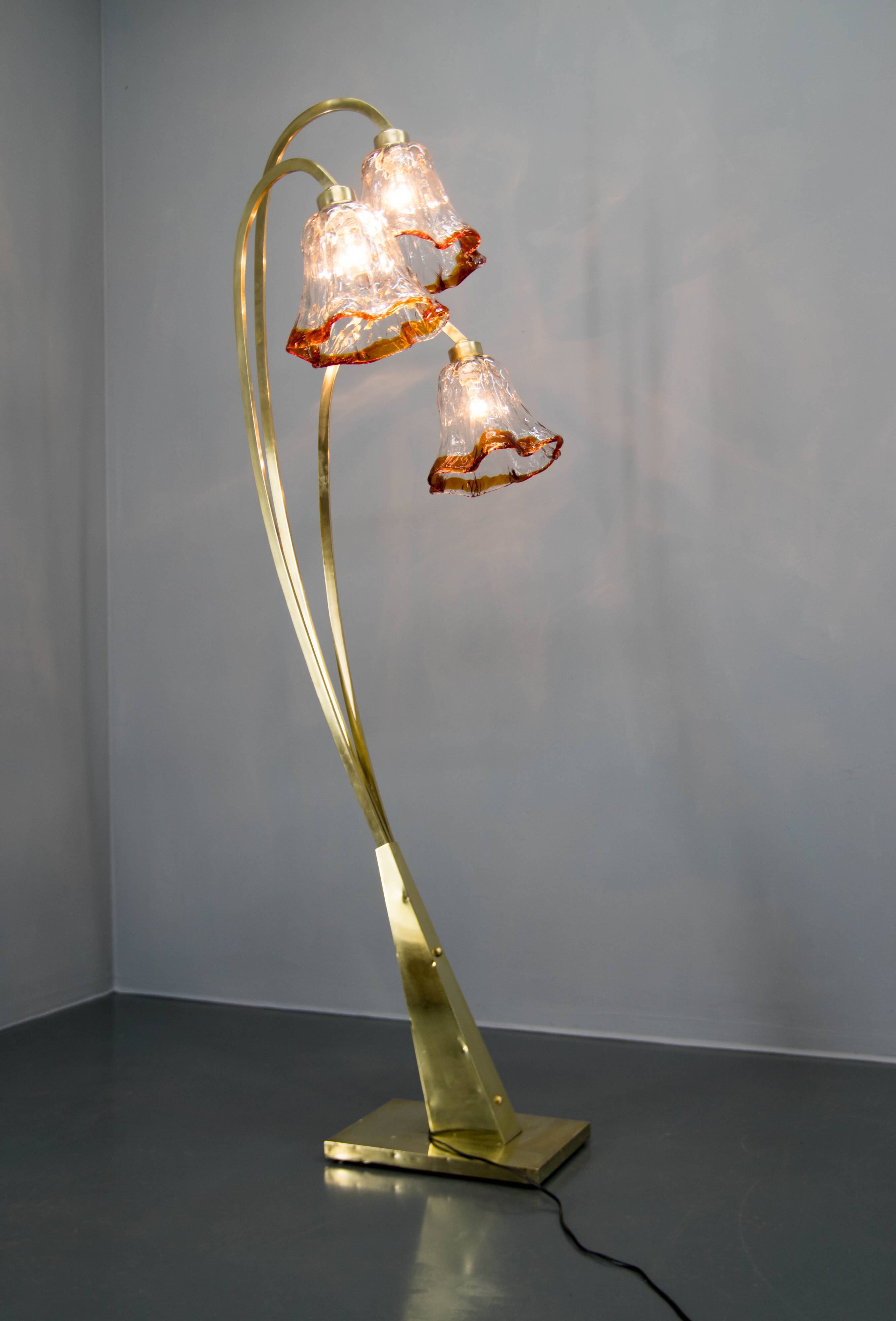 Murano Glass Floor Lamp, Italy, 1980s