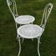 Suite de 4 chaises de jardin fer forgé XIXé motif cœur