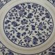 8 flat earthenware plates with floral decoration made in italy