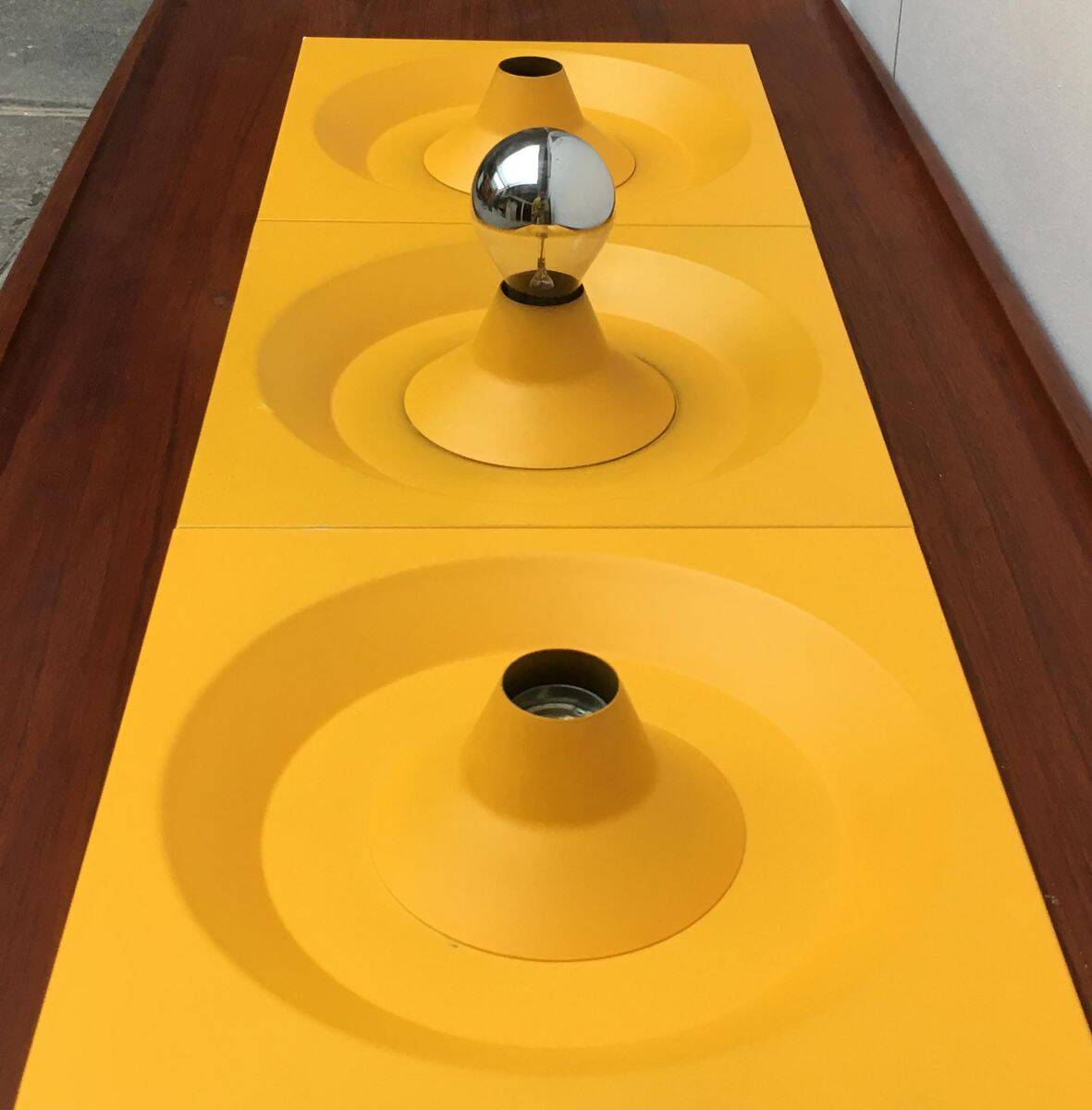 Wall lamp or ceiling light in metal by Klaus Hempel for Kaiser Leuchten, 1970s.